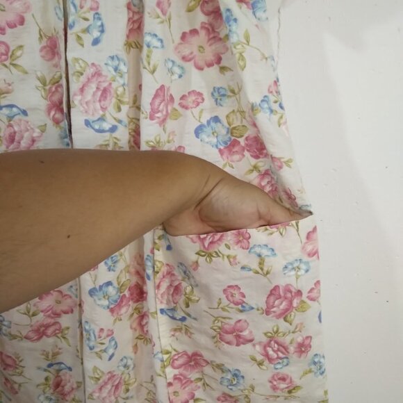 SimplyBasic Vintage 80s  Women Floral Quilted V-Neck‎ Nightgown Medium - Picture 8 of 13